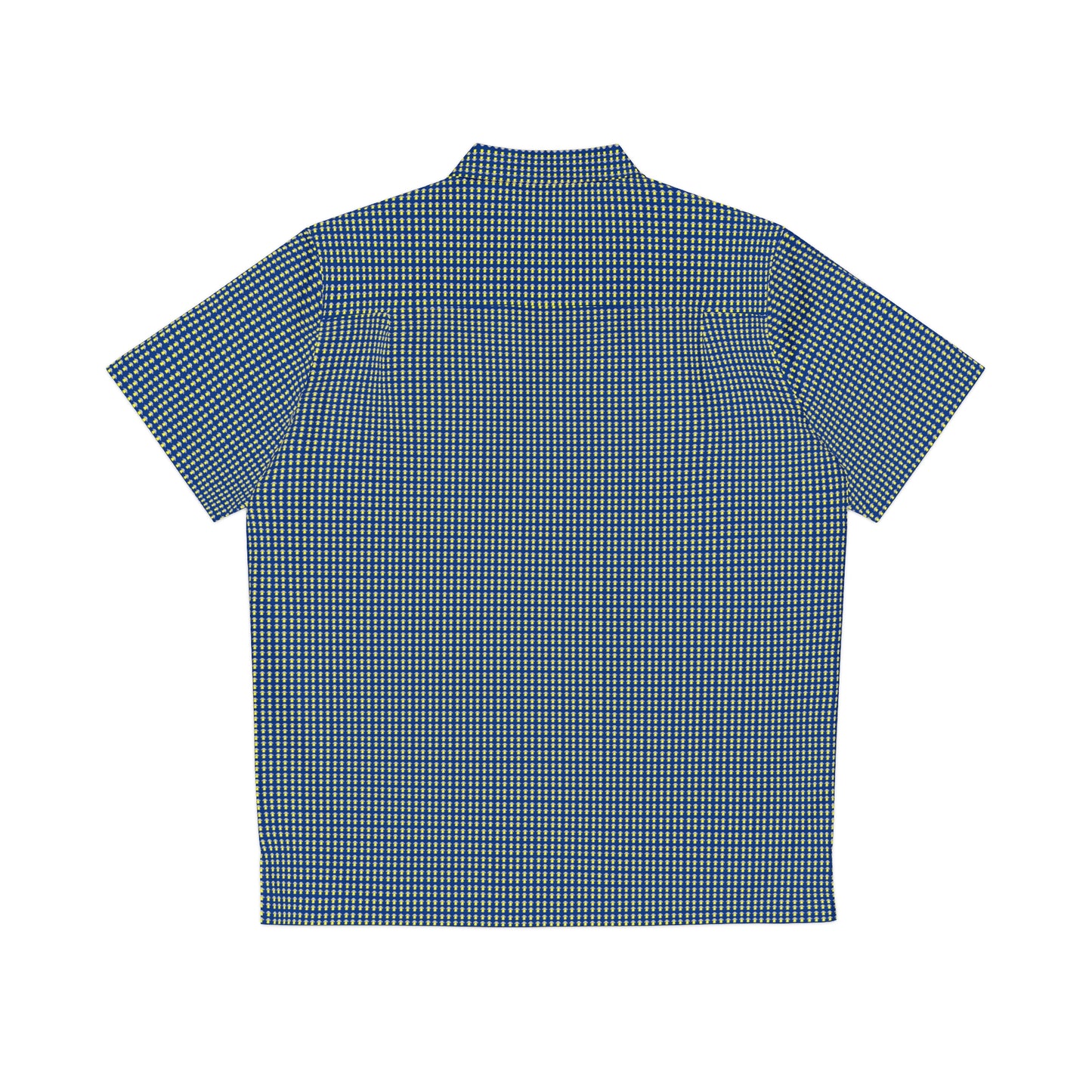 Waving UFO Small Print Short Sleeve Button Up - Dark Blue